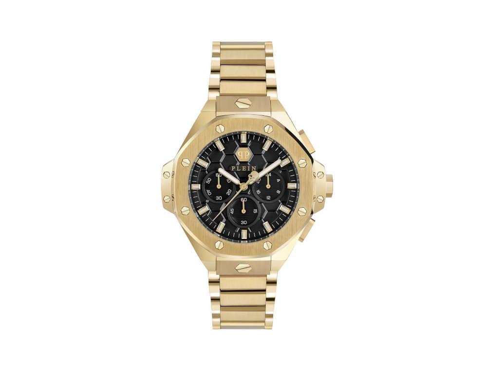 Reloj Cuarzo Philipp Plein Plein Chrono Royal, PVD Oro, Negro, 42mm, PWPSA0424