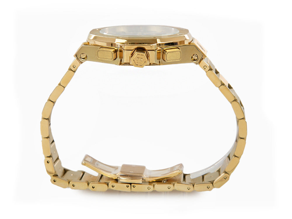 Reloj Cuarzo Philipp Plein Plein Chrono Royal, PVD Oro, Negro, 42mm, PWPSA0424