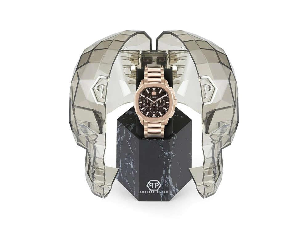 Reloj de Cuarzo Philipp Plein 44 mm, PVD Oro Rosa, Marrón, PWSAA0623