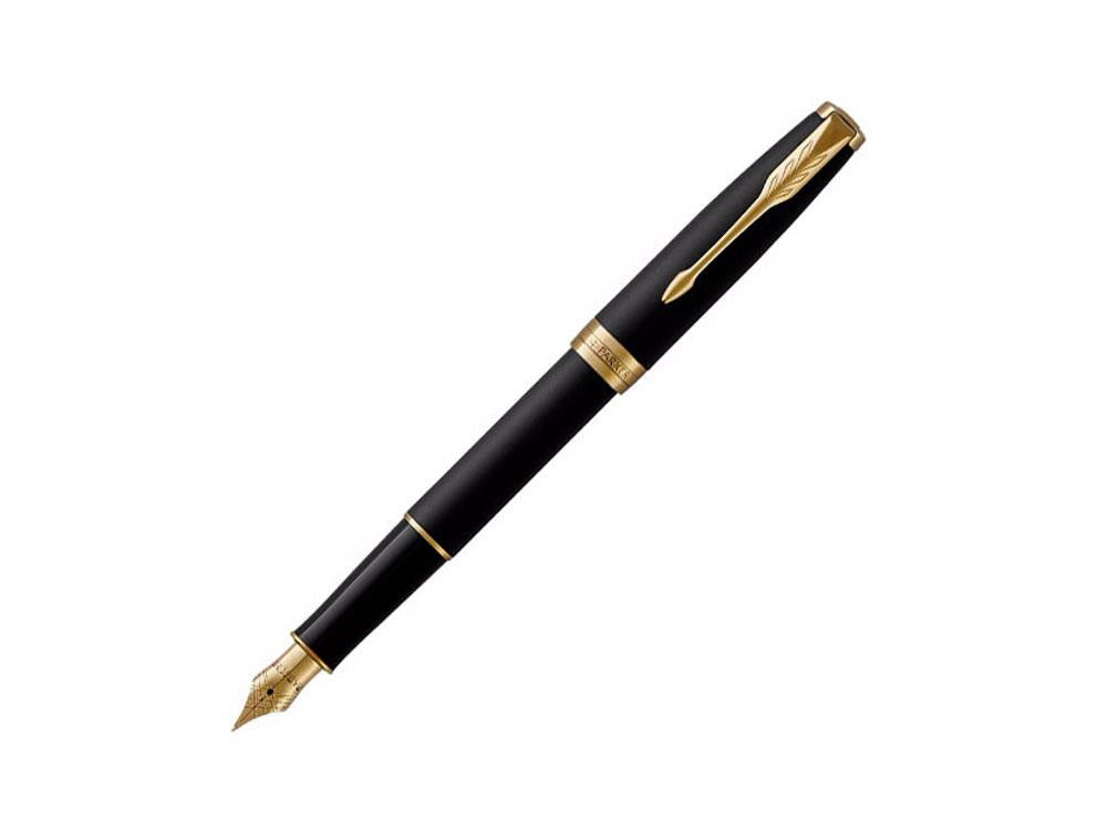 Pluma Estilográfica Parker Sonnet, Laca, Adornos en Oro, Negro, 1931517