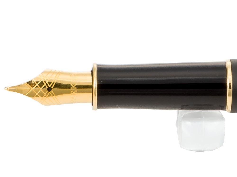 Pluma Estilográfica Parker Sonnet, Laca, Adornos en Oro, Negro, 1931517