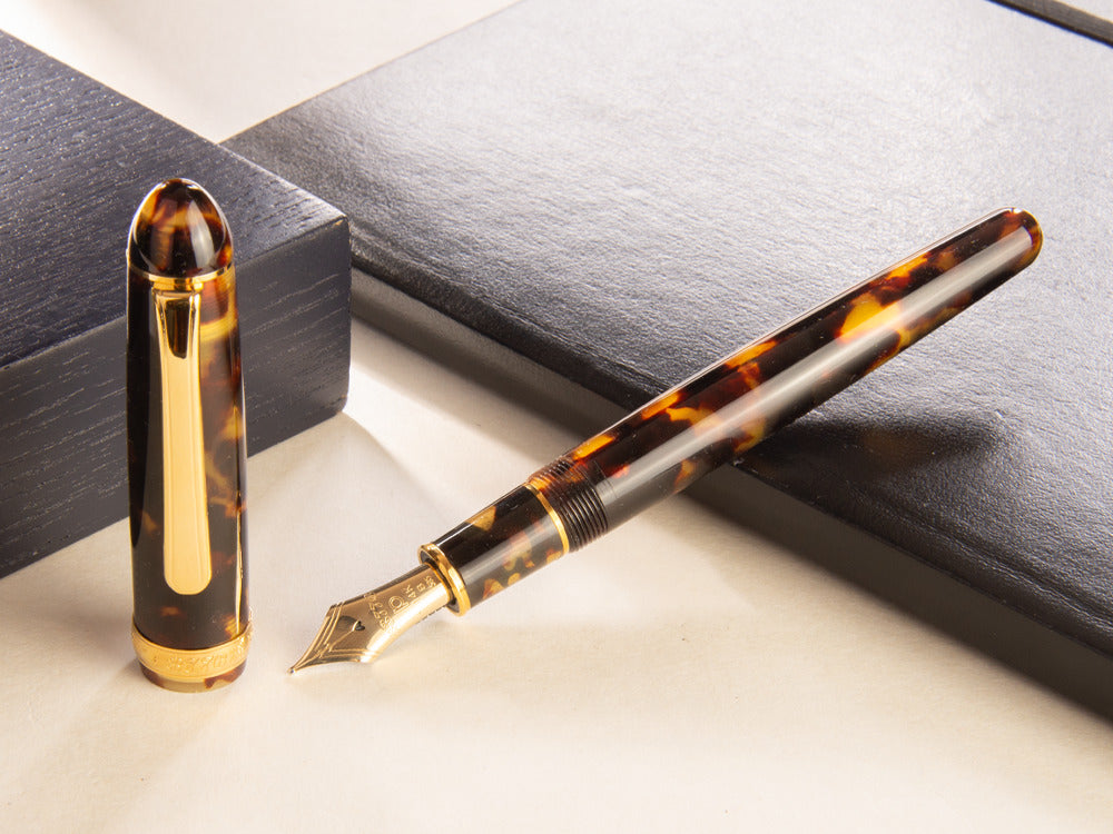 Pluma Estilográfica Platinum Celluloid Tortoise y Oro - PTB-30000S-62