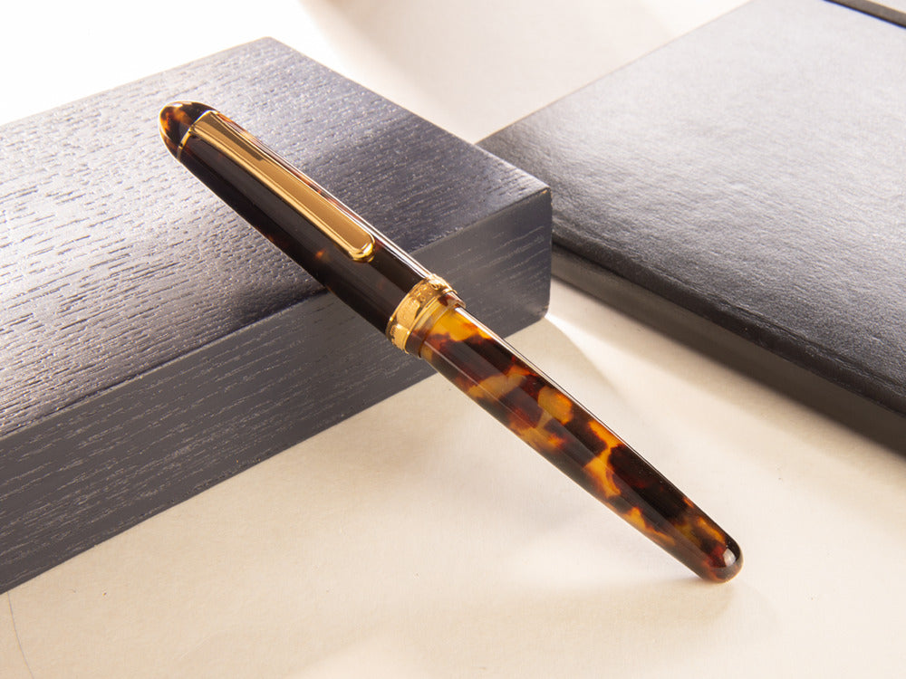 Pluma Estilográfica Platinum Celluloid Tortoise y Oro - PTB-30000S-62