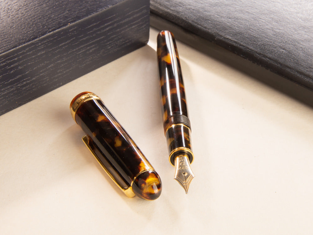 Pluma Estilográfica Platinum Celluloid Tortoise y Oro - PTB-30000S-62