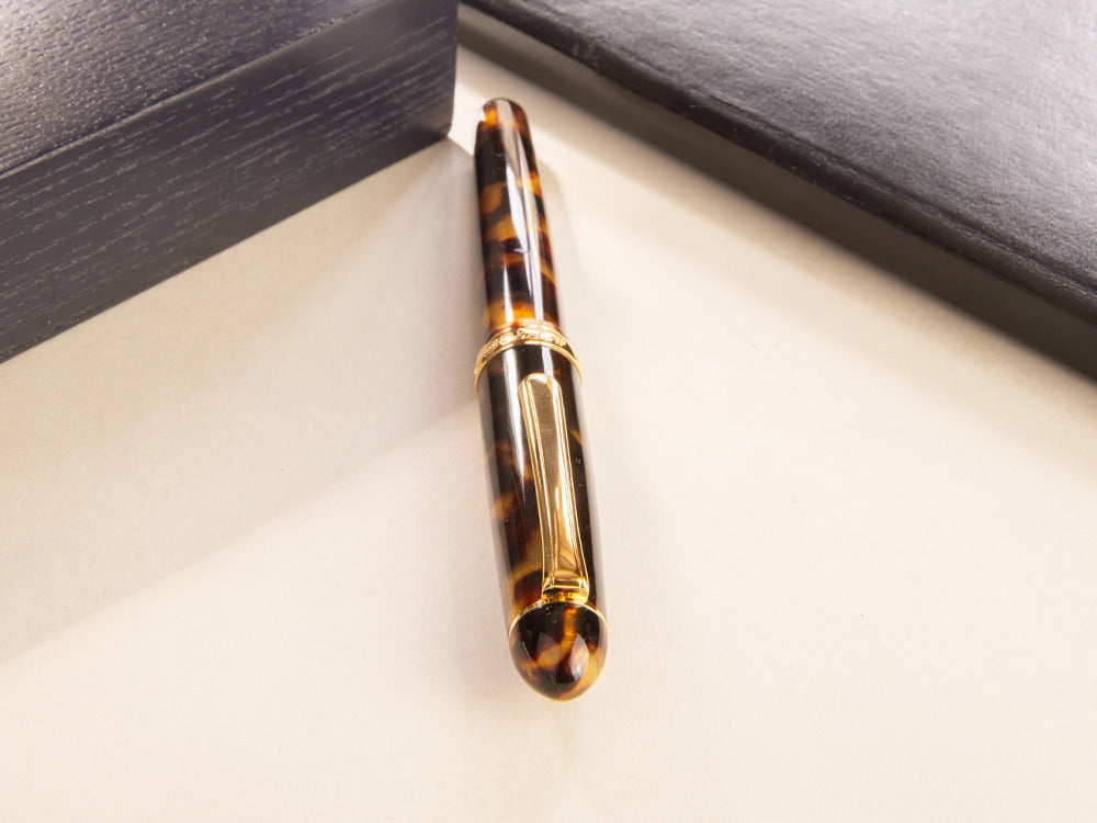 Pluma Estilográfica Platinum Celluloid Tortoise y Oro - PTB-30000S-62