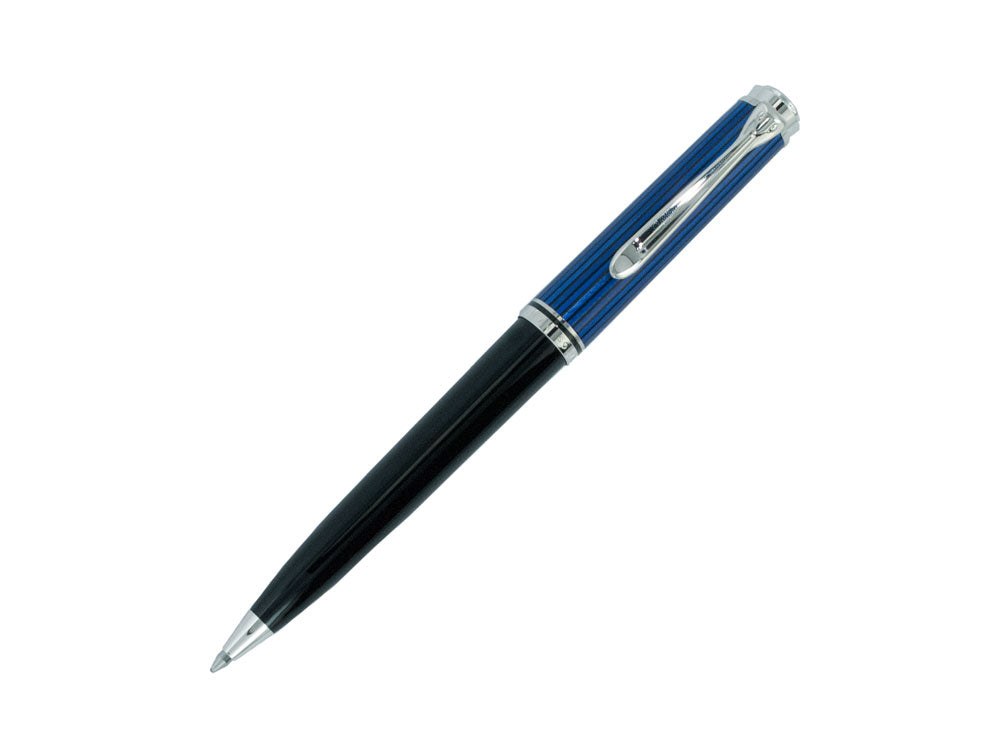 Bolígrafo Pelikan K805, Negro y azul, Adornos en plata, 933697