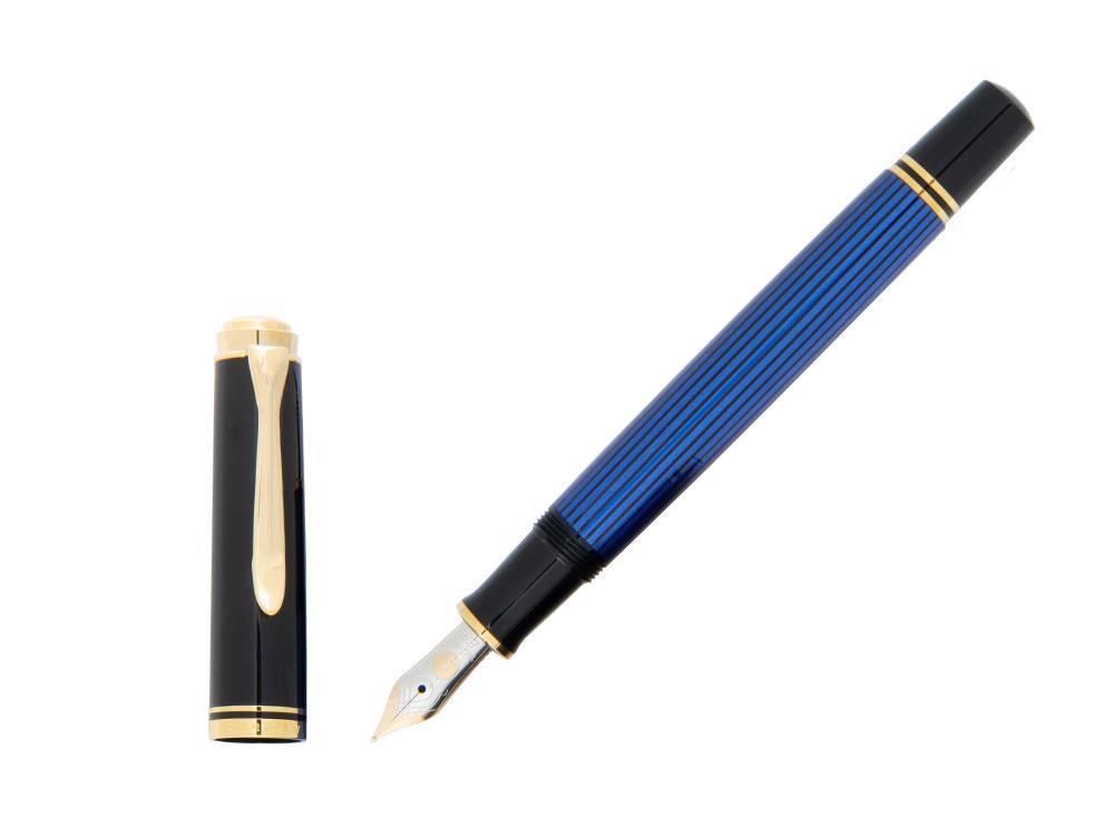Pluma Estilográfica Pelikan Souverän M400 - Negra y Azul - Plumín Oro