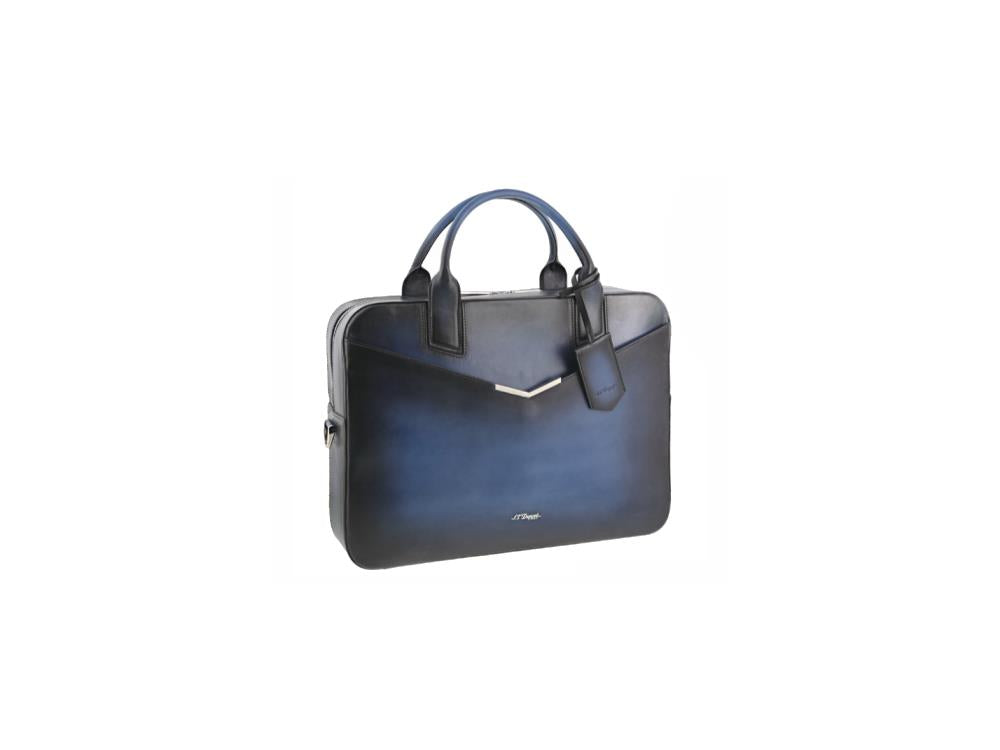 Portadocumentos S.T. Dupont Le Grand Atelier, Piel, Azul, Cremallera, 191365