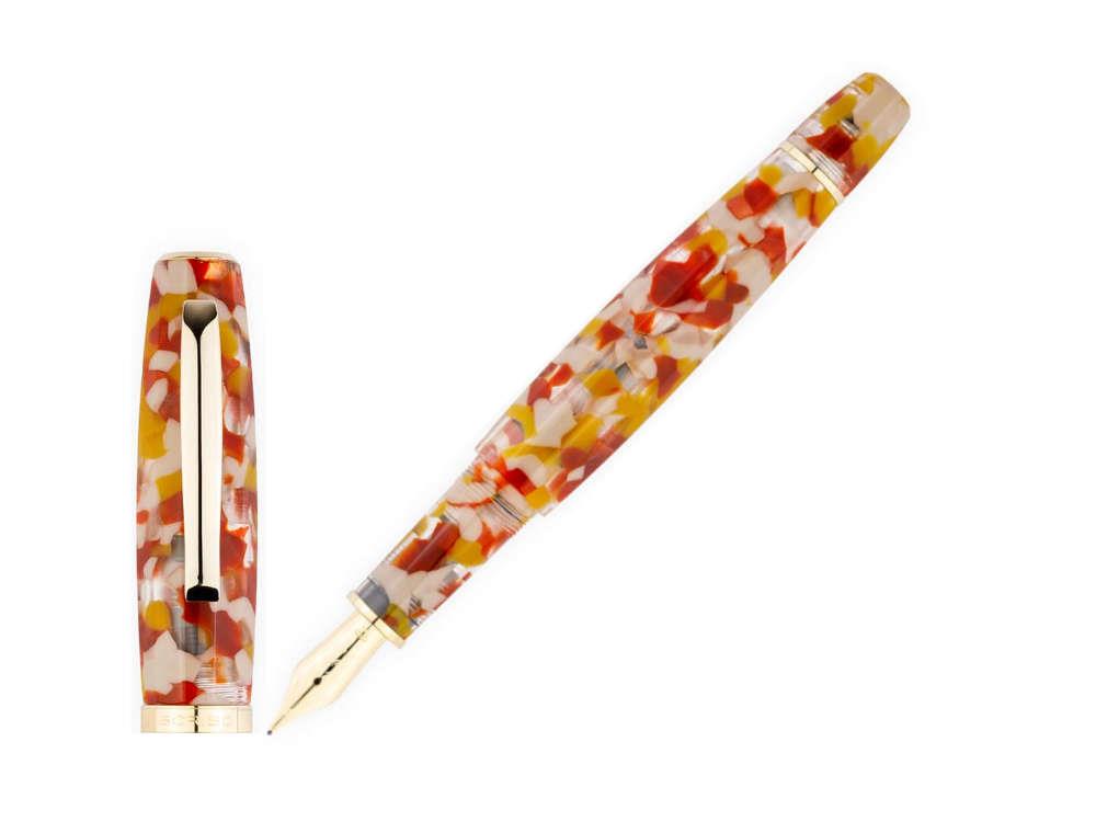 Pluma Estilográfica Scribo Feel Sale di Volterra, Oro 14K, FEEFP40YG1403