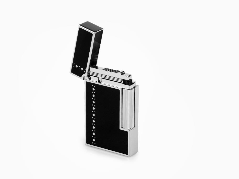 Encendedor S.T. Dupont Ligne 2 Derby, Laca, Adornos en paladio, Negro, 016434