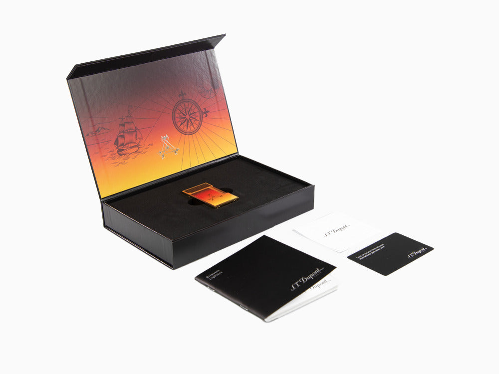 Encendedor S.T. Dupont Ligne 2 Cling Montecristo, Le Crépuscule, Naranja, C16036