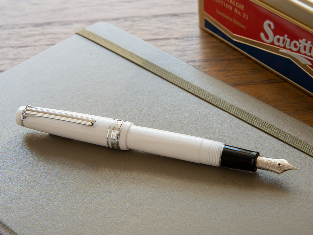 Pluma Estilográfica Sailor Professional Gear Slim Silver, Blanco, Rodio