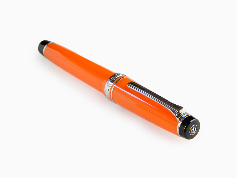 Estilográfica Sailor Professional Gear Color, Naranja, Adornos cromados