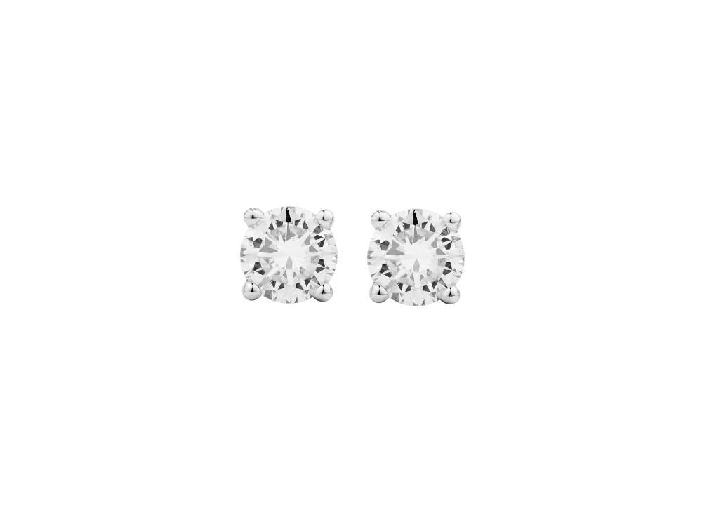 Solitario Pendientes Brillante de Oro Blanco 18K de 1.9 ct, CEW10006