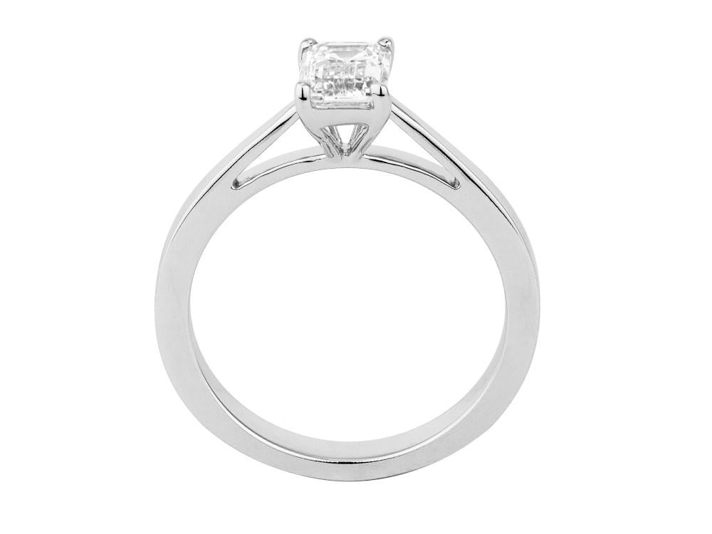 Solitario Anillo Solitario Baguette de 18K Oro Blanco 1 ct, CLRW10442-14