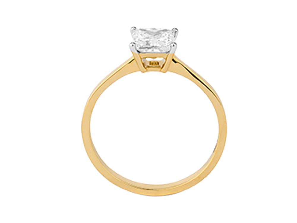 Solitario Anillo Solitario Princesa de Oro 18K de 1 ct, CLRY10405-14