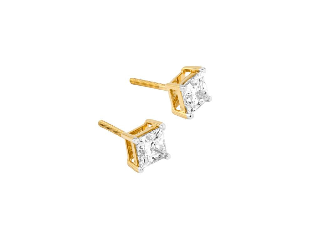 Solitario Pendientes Princesa de Oro 18K de 2.1 ct, ERY00003-103