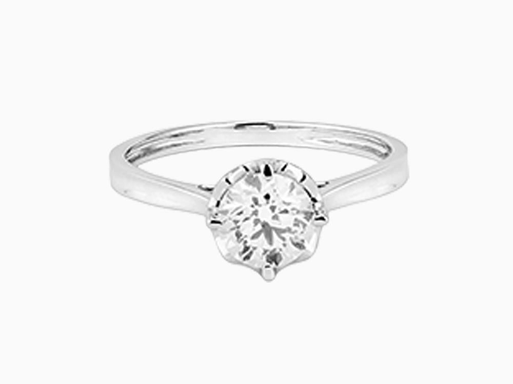 Solitario Anillo Solitario Brillante de Oro Blanco 18K 0.8 ct, LRW00569-085-13