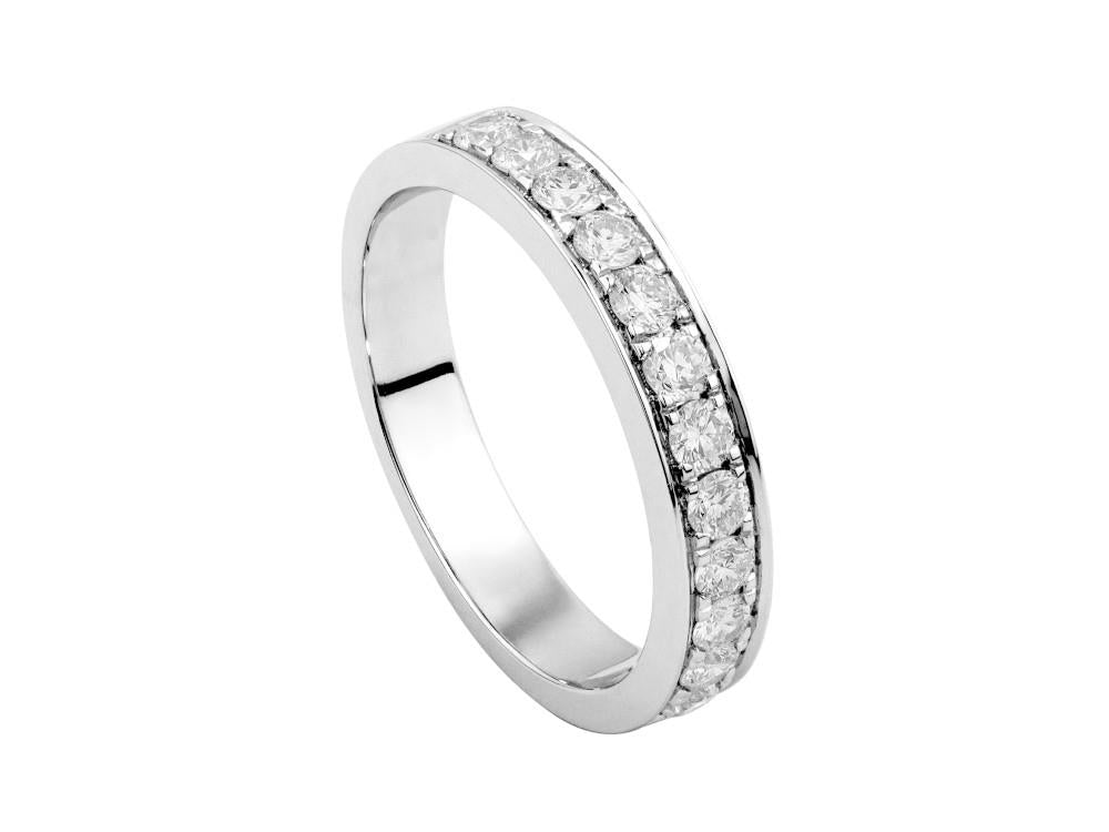 Solitario Anillo Alianza de 18K Oro Blanco 0.5 ct, LRW60106-14