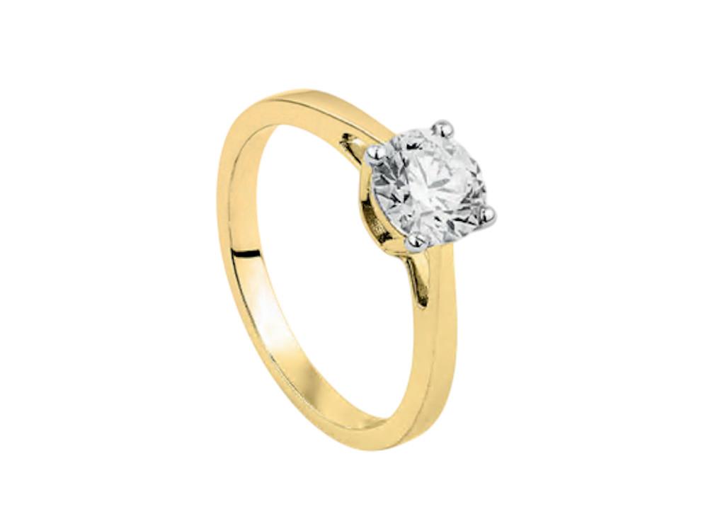 Solitario Anillo Solitario Brillante de 18K Oro 1 ct, LRY00522-100-14