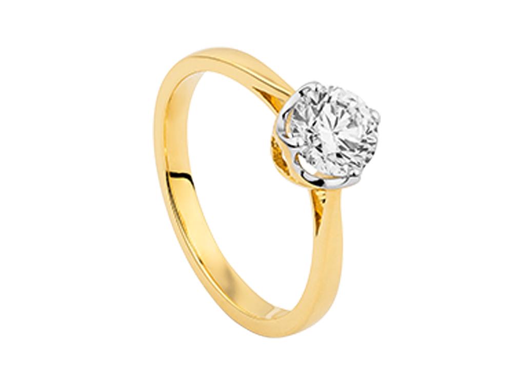 Solitario Anillo Solitario Brillante de Oro 18K 0.8 ct, LRY23701-14