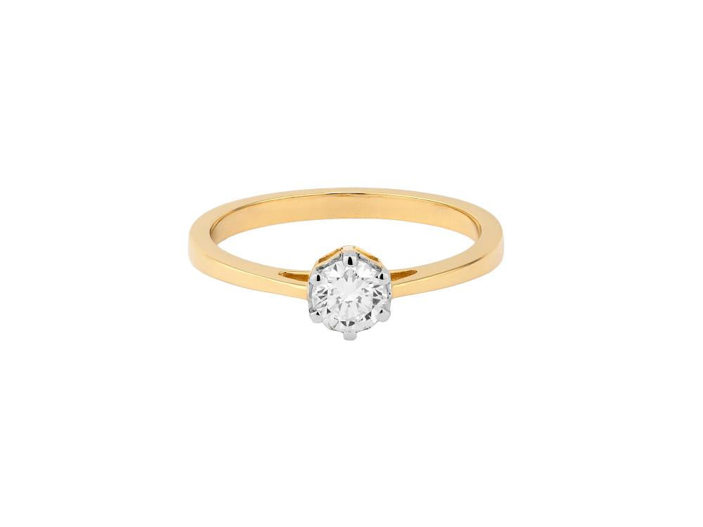 Solitario Anillo Solitario Brillante de oro de 18K de 0.4 ct, LRY23702-14