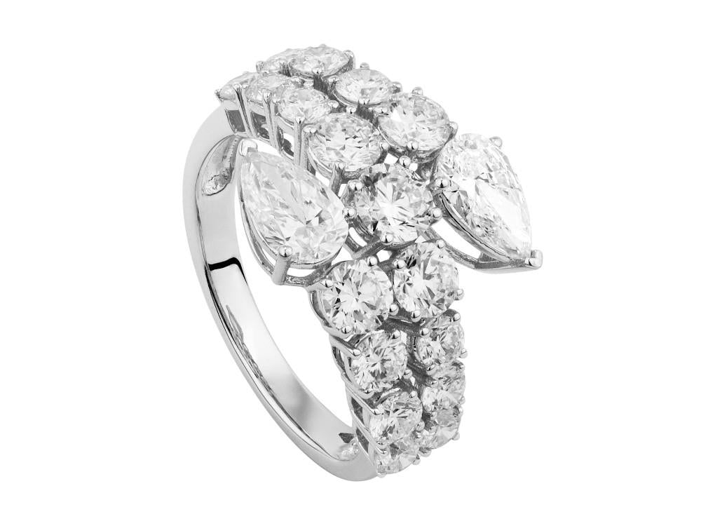 Solitario Anillo Serpiente de Oro blanco 18k de 3 ct, NLW00031-13