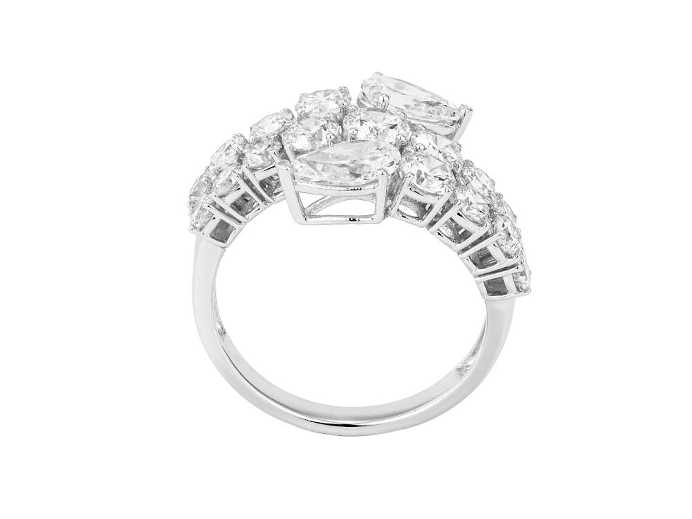 Solitario Anillo Serpiente de Oro blanco 18k de 3 ct, NLW00031-13