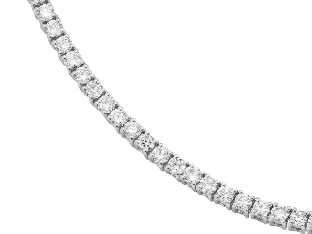 Solitario Collar Rivière de Oro Blanco 18K de 3.5 ct, OAW10051