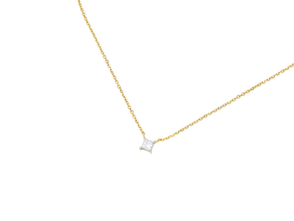 Solitario Colgante Princesa de Oro 18K de 0.5 ct, PY11678D