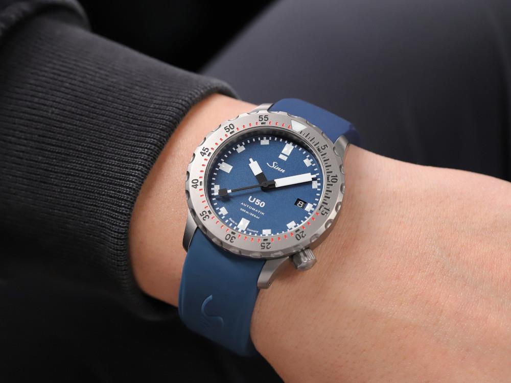 Reloj Automático Sinn U50 B, 41mm, 50 atm, Acero inoxidable submarino, 1050.0101