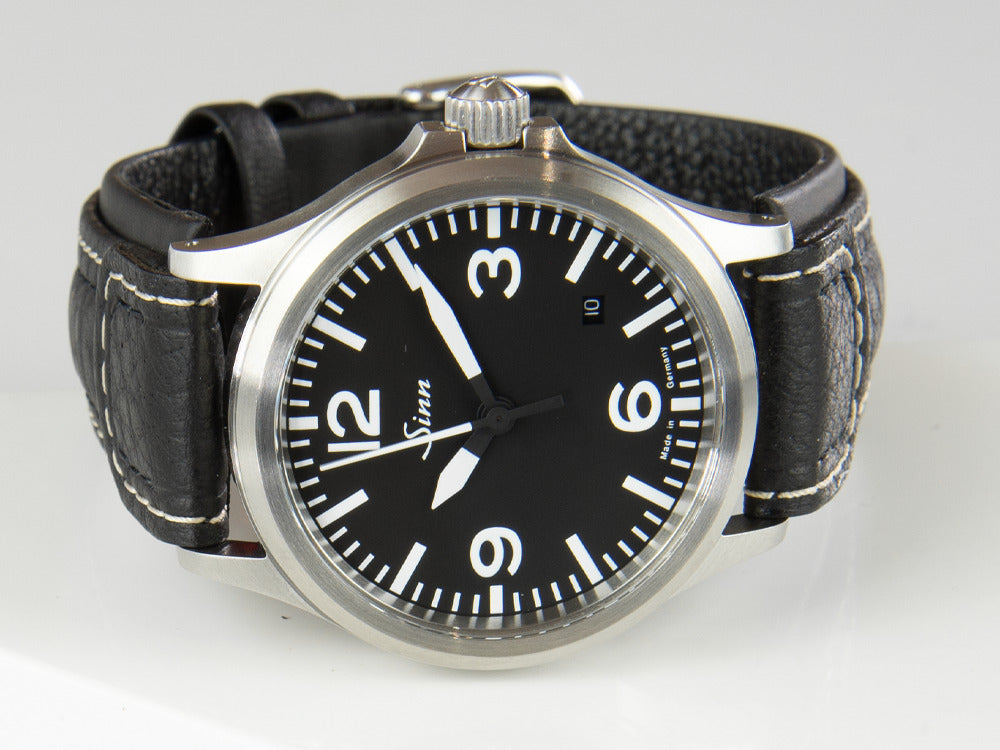 Reloj Automático Sinn 556 A, SW 200-1, Negro, Correa de piel, 556.014 LB1