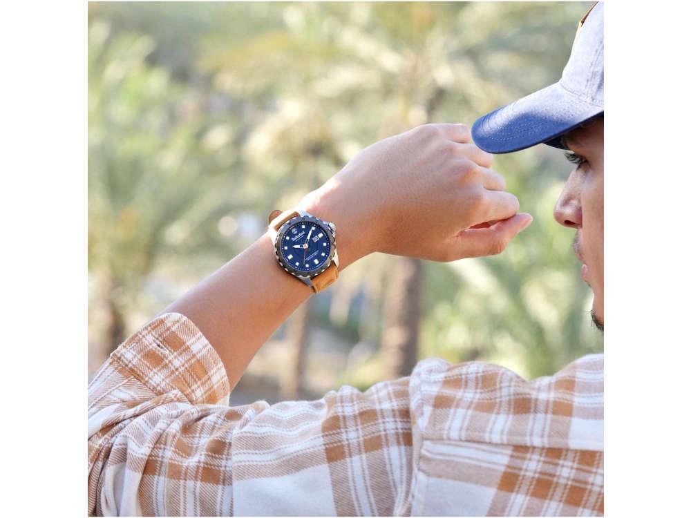 Reloj de Cuarzo Timberland Solar Peak, Azul, 45 mm, TDWGB0110001