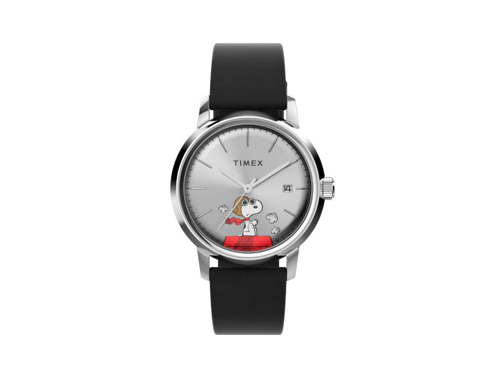 Reloj Automático Timex Marlin Peanuts Snoopy Flying Ace, Plata, 40 mm, TW2W49600