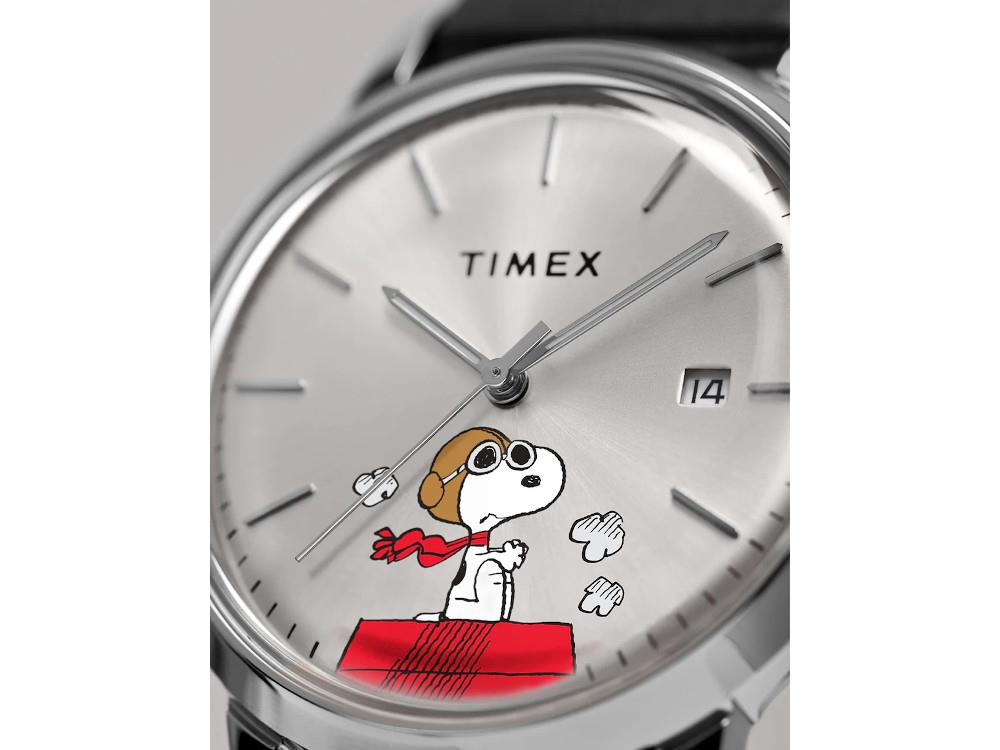 Reloj Automático Timex Marlin Peanuts Snoopy Flying Ace, Plata, 40 mm, TW2W49600