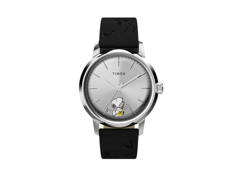 Reloj Automático Timex Peanuts Marlin Saxofonista, Plata, 40 mm, TW2W68800