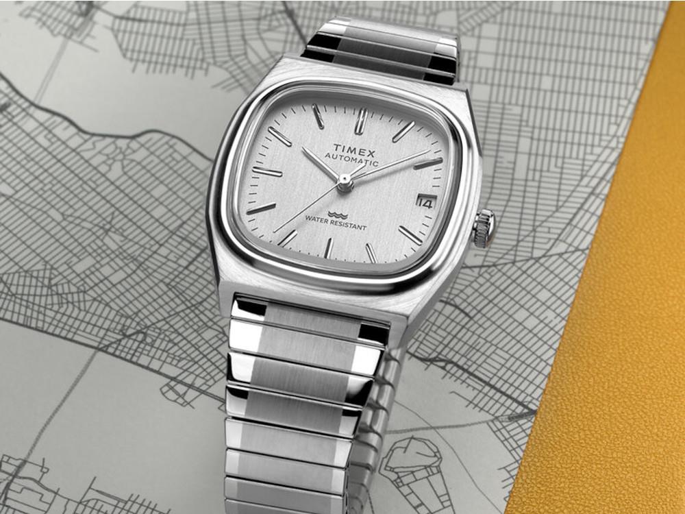 Reloj Automático Timex E Line, Blanco, 34 mm, TW2W70800