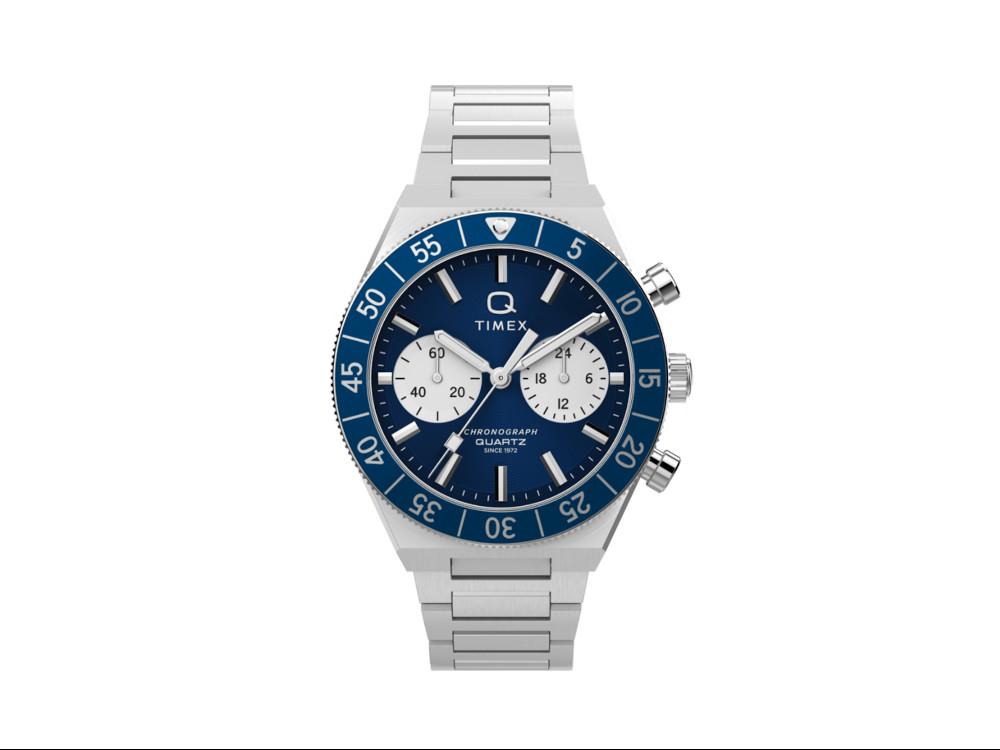 Reloj de Cuarzo Timex Q Timex Continental, Azul, 40 mm, Cronógrafo, TW2Y55900