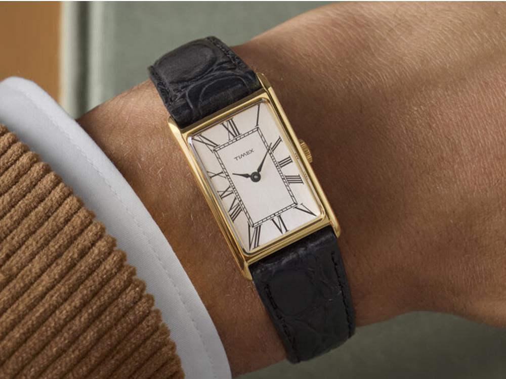 Reloj de Cuarzo Timex 1976 Dress Rectangle Reissue, Blanco, TW2Y56200
