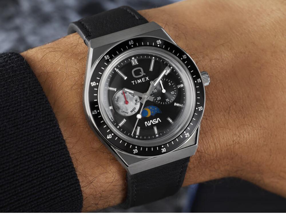 Reloj de Cuarzo Timex Q Timex x Nasa, Negro, 40 mm, TW2Y56800