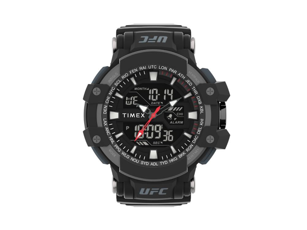 Reloj de Cuarzo Timex UFC Colossus, Policarbonato, Negro, 53 mm, TW5M51800