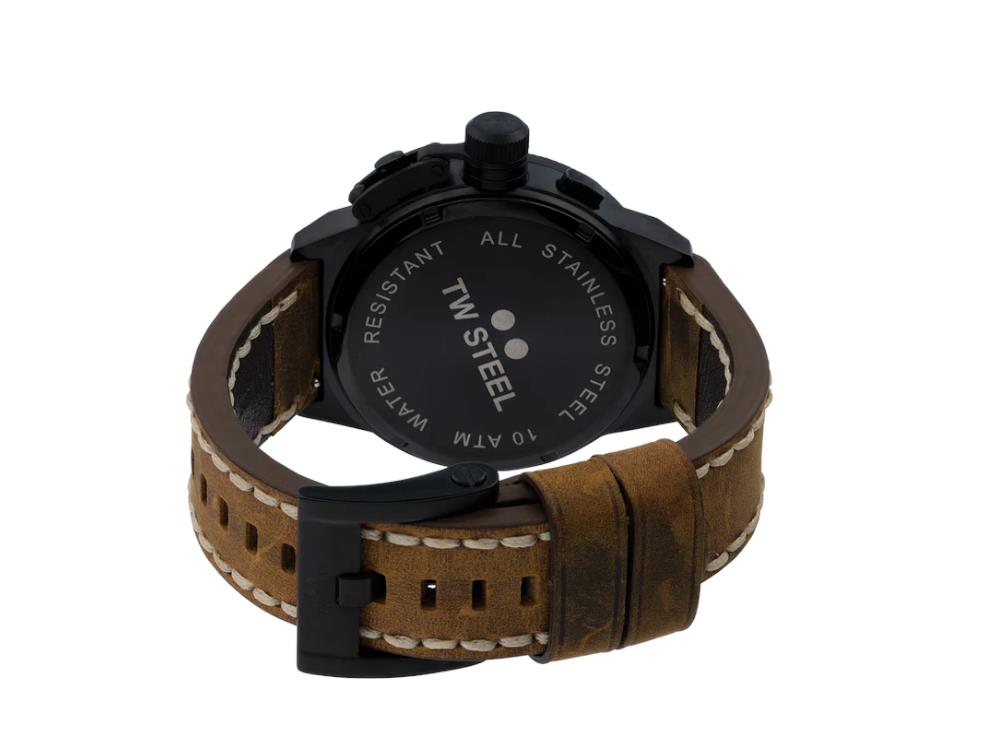 Reloj de Cuarzo TW Steel Classic Canteen, Negro, 45 mm, Piel, 10 atm, CS107