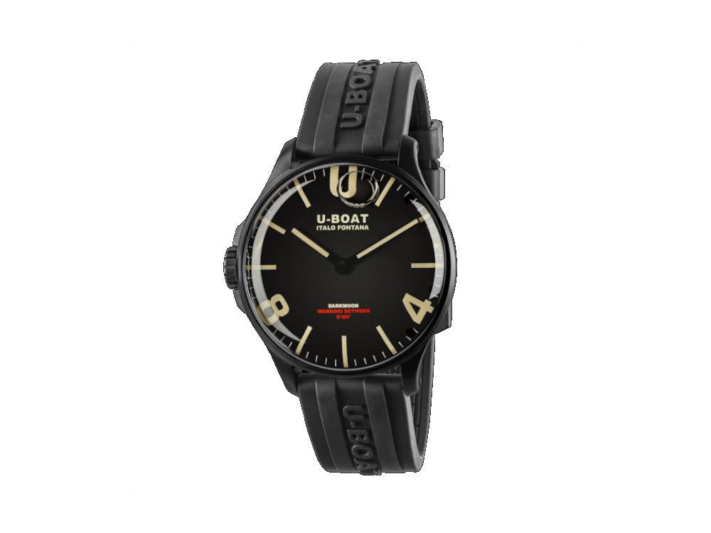 Reloj de Cuarzo U-Boat Capsoil Darkmoon 44 IPB, Negro, 44 mm, Silicona, 8464/A