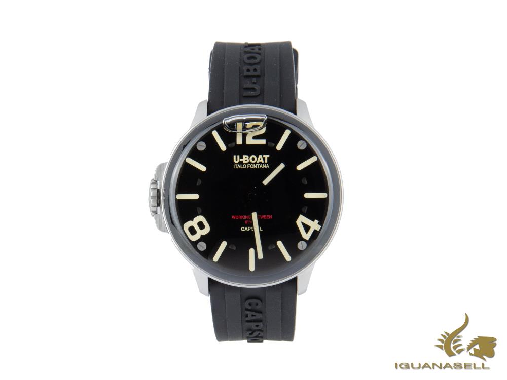 Reloj de Cuarzo U-Boat Capsoil SS, Acero Inoxidable 316L, Negro, 45 mm, 8110/A