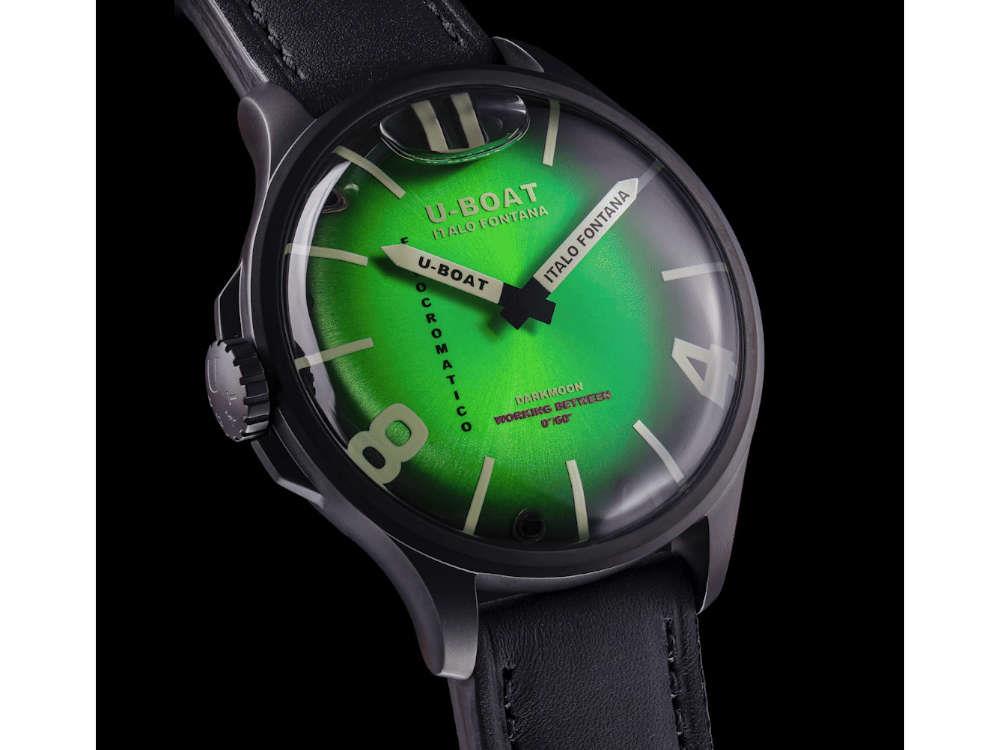 Reloj de Cuarzo U-Boat Capsoil Darkmoon Kama, IPB, 46.5 mm, Verde, 3343