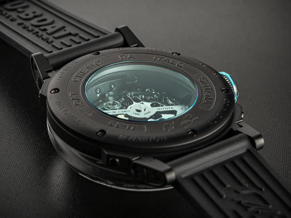 Reloj Automático U-Boat U-65, Acero Inoxidable 316L, PVD, 44 mm, Turquesa, 3348