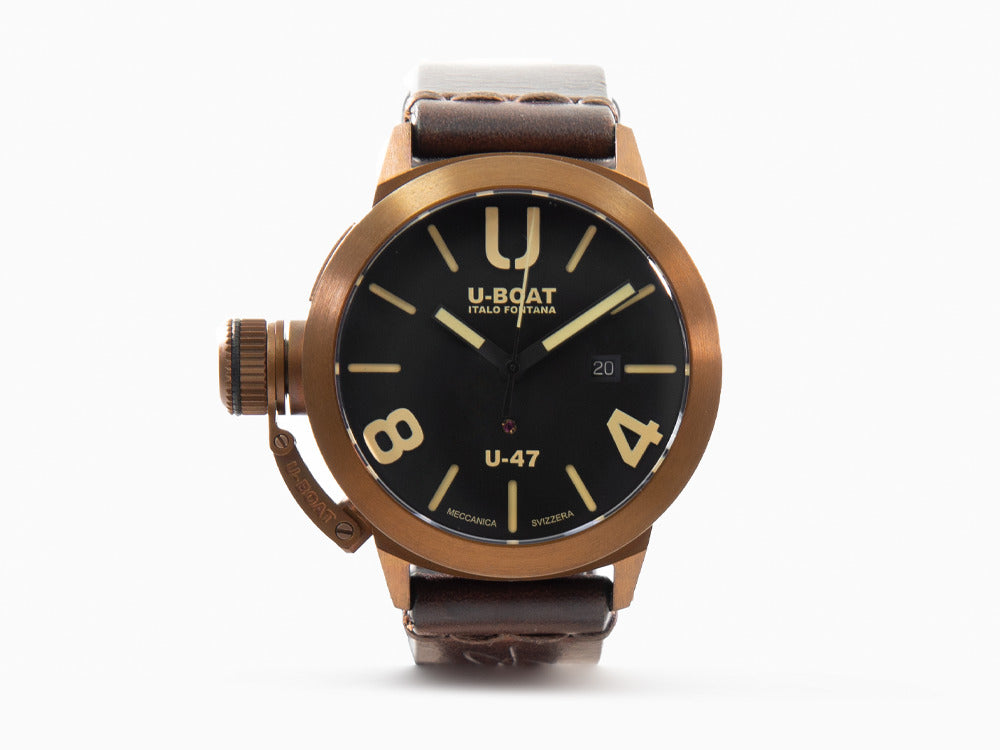 Reloj Automático U-Boat Classico U-47 Bronzo, Bronce, Negro, 47 mm, Piel, 7797