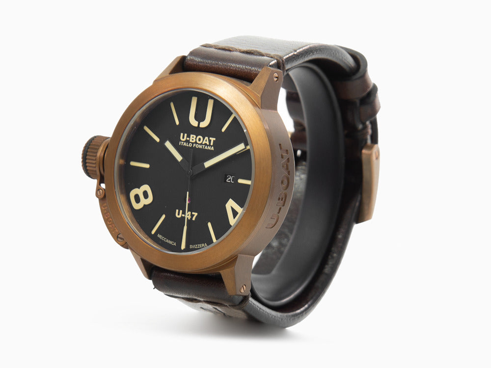 Reloj Automático U-Boat Classico U-47 Bronzo, Bronce, Negro, 47 mm, Piel, 7797
