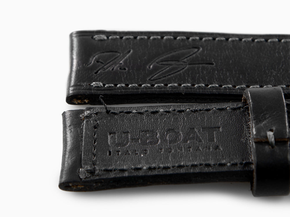 Correa U-Boat Accesorios, Piel de Becerro, Negro, 22mm, 8277/Z
