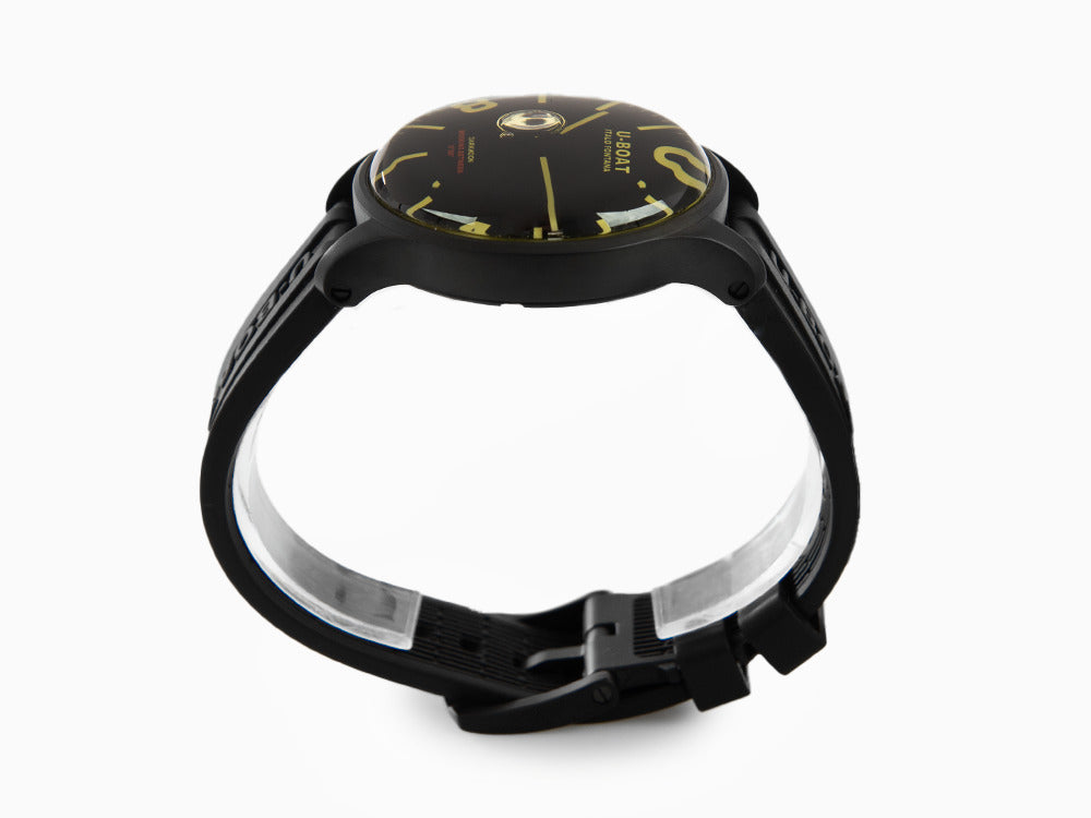 Reloj de Cuarzo U-Boat Capsoil Darkmoon 44 IPB, Negro, 44 mm, Silicona, 8464/A